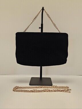 Black Suede Evening Bag / Clutch / Shoulder Bag